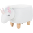 Beliani Fabric Stool White UNICORN