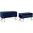 Dkd Home Decor Blue Golden Metal Seating Stool