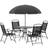 OutSunny 01-0709- Black Patio Dining Set, 1 Table incl. 4 Chairs