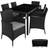tectake Porto - Black/Grey Patio Dining Set, 1 Table incl. 6 Chairs