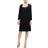 SL Fashions Women's Embellished Tiered Sequin Jacket Dress (Petite and Regular) Black