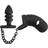 Black Velvets Cock Cage With Butt Plug Black