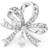 Swarovski Volta cocktail ring, Bow, Large, White, Rhodium plated