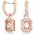 Swarovski Millenia droppörhängen, oktagonskurna, rosa, roséguldpläterade, En storlek, Roséguld, Kristaller