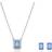 Swarovski Millenia set, Octagon cut, Blue, Rhodium plated