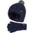 Heat Holders Girl's Glacier Peak Hat & Gloves - Navy