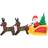 Homcom Inflatable Self-inflating Christmas Santa Sleigh Reindeer