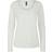 Pieces V-Neck Long Sleeve Top - Bright White