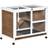 Pawhut Wooden Rabbit Hutch Guinea Pigs House Bunny Small Animal Cage Pull-out