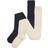 Minymo Strumpbyxor 2-pack Offwhite/Marinblå m. Hålmönster 128/134 Strumpbyxor