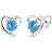Elli Women's 925 Sterling Silver Blue Xilion Cut Heart Zirconia Stud Earrings