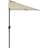 Charles Bentley 2.7m Beige Metal Garden Half Balcony Parasol Umbrella