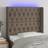 vidaXL Med LED-Lys 103x16x118/128 cm Stof Gråbrun Sengegavl