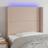 vidaXL Med LED-Lys 103x16x118/128 cm Kunstlæder Cappuccino Sengegavl