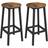 Vasagle With Footrest Brown Bar Stool 65cm 2pcs