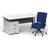 Impulse 1600/800 Silver Cant Writing Desk