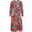 Object Limone L/S Midi Dress - Hot Coral/Flowers