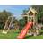 Jungle Gym Totem legetårn komplet inkl. klatremodul og rød rutschebane 804-073C2R