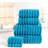 Rapport Set Hand Cloth Ribbed Guest Towel Turquoise, Blue