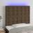 vidaXL Med LED-Lys 100x5x118/128 cm Stof Mørkebrun Sengegavl