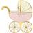 PartyDeco Ljusrosa Barnvagn Servett 20-pack