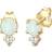 Elli Örhängen dam örhängen vintage med zirkoniumkristaller och opal 925 sterlingsilver förgyllt, Crystal, Opal