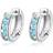 Elli Women Genuine Jewellery Earrings Hoop Ear Sparkle - 925 Sterling Silver Zircon Light Blue