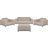 Beliani Garden with Table 5 Seater ROVIGO Beige Outdoor Lounge Set