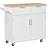 Homcom Modern Rolling Kitchen Island White Trolley Table 46x104cm