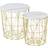 Homcom Set of 2 Basket Removable Top Nesting Table