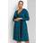 Roman Curve Floral Contrast Print Wrap Dress