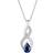 Elli Women's 925 Sterling Silver Xilion Cut Synthetic Sapphire Necklace with Pendant - 45 cm