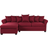 Beliani Vikna Dark Red Fabric Corner Sofa 3 Seater