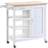 Homcom Kitchen Cart on Wheels with Embossed Trolley Table