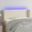 vidaXL med LED-lys 103x16x78/88 cm Kunstlæder Cremefarvet Sengegavl