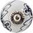 Nicola Spring Door Knob Cabinet Drawer Handle, Floral, Black/White Flower