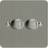 Varilight JFSP252 Ultraflat Brushed Steel 2 Gang 2-Way Push-On/Off LED Dimmer 0-120W V-Pro