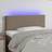 vidaXL med LED-lys 90x5x78/88 cm Stof Gråbrun Sengegavl