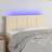 vidaXL Med LED-Lys 90x5x78/88 cm Stof Cremefarvet Sengegavl