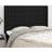 vidaXL Med Kanter 147x16x118/128 cm Stof Sort Sengegavl