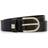 HUGO BOSS Italian Leather Belt with Gold-Tone Buckle - Black