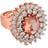 Jon Richard Rose Gold Plated Pink Cubic Zirconia Cocktail Ring