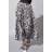 Roman Animal Print Pleated Maxi Skirt