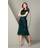 Roman Metallic Lace Sequin Midi Dress - Green