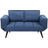 Beliani Brekke Navy Blue Bed Sofa 3 Seater