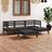 vidaXL 5-tlg Garten-Lounge-Set Massivholz Kiefer Schwarz Lounge-Set