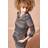Roman Stripe Cowl Neck Button Detail Dress - Brown