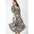Dusk Floral Contrast Print Midi Dress