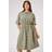 Roman Curve Shirred Waist Shirt Dress