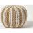 Homescapes Round Cotton Knitted Stripe Pouffe